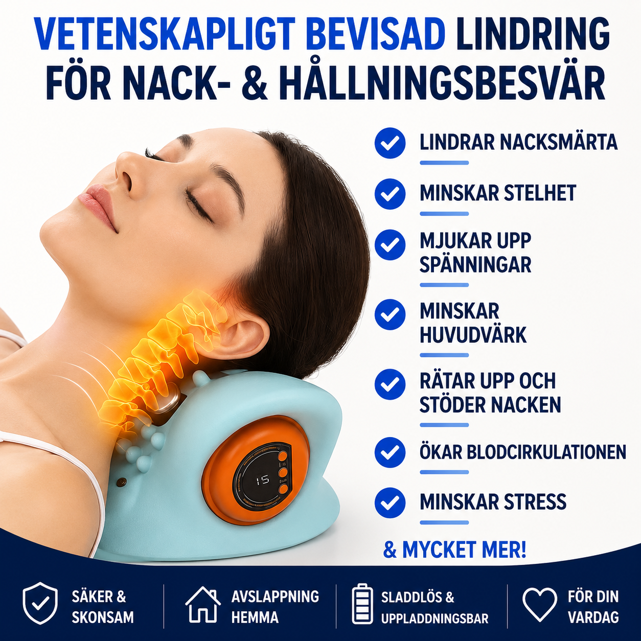 ErgoNeck™ 4-i-1 Nackmassör med Värme
