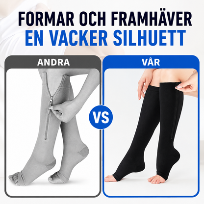 ErgoZip™ Kompressionsstrumpor med Dragkedja